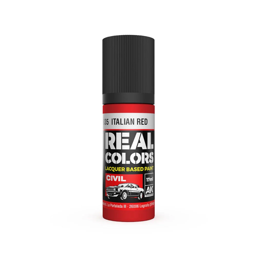 AK Interactive RC835 Real Colors Italian Red 17ml Lacquer Paint