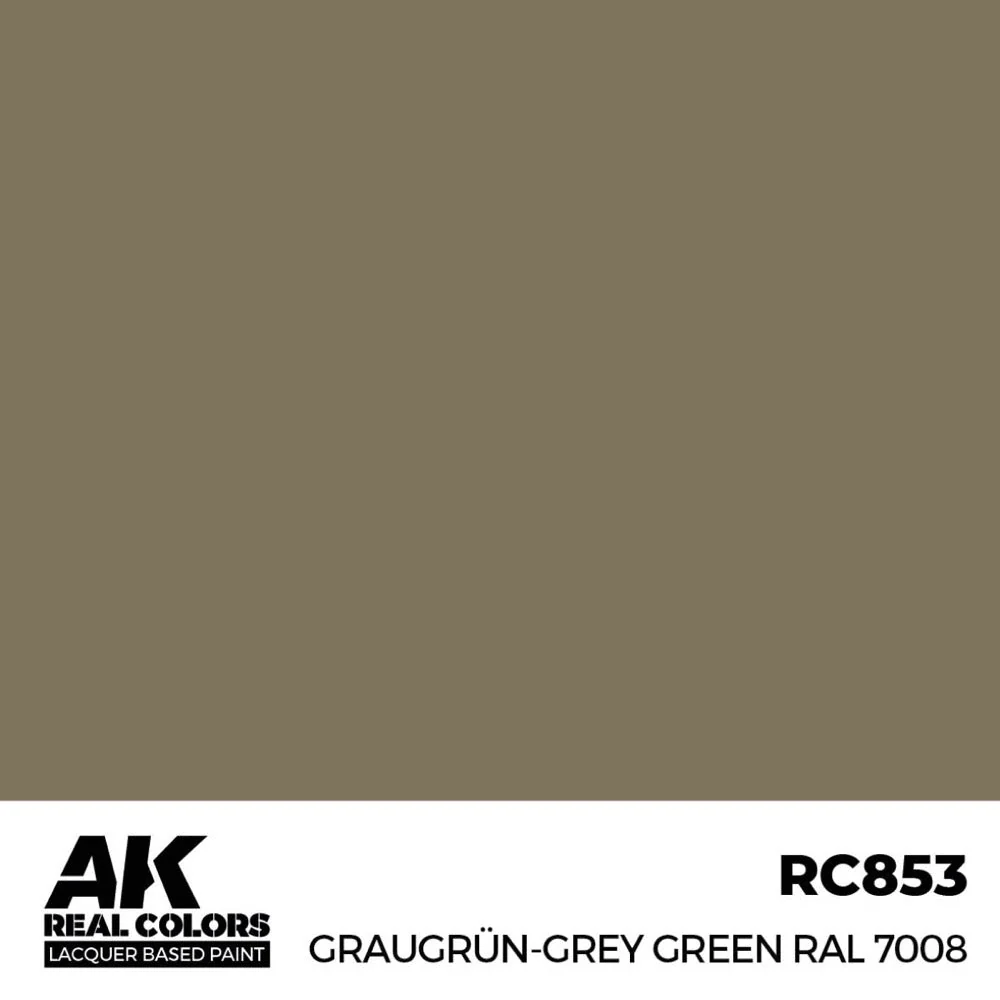AK Interactive RC853 Real Colors Graugrun-Grey Green RAL 7008 17ml Lacquer Paint - Image 2