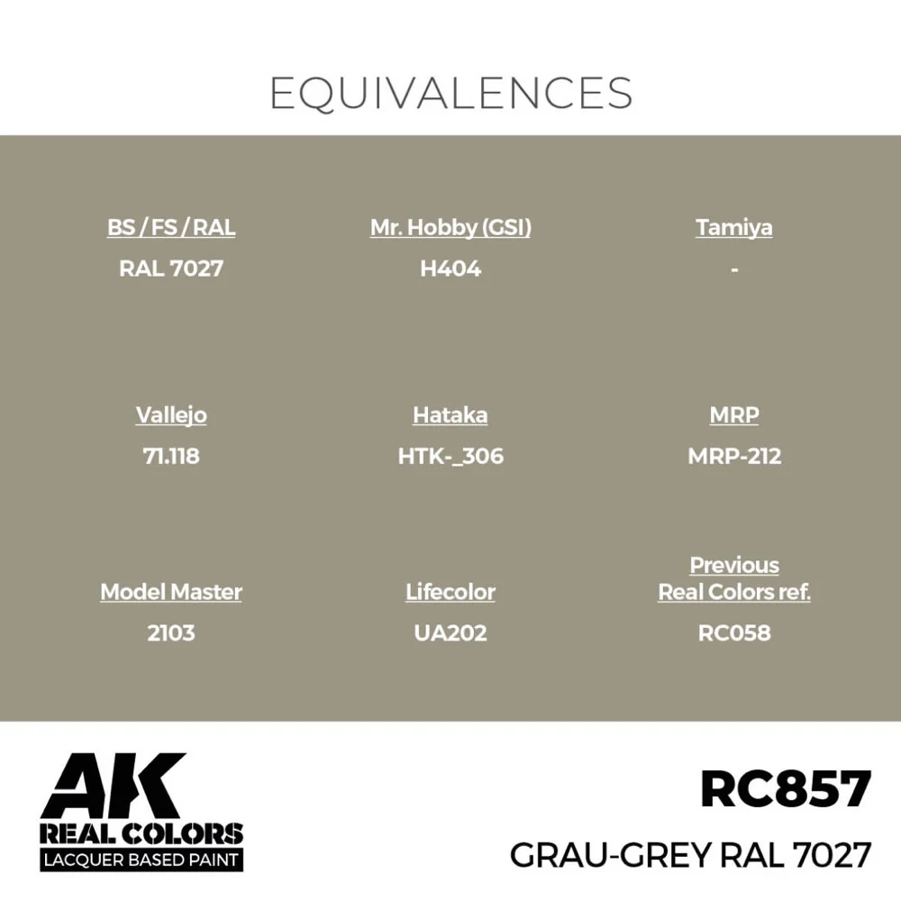 AK Interactive RC857 Real Colors Grau-Grey RAL 7027 17ml Lacquer Paint - Image 3