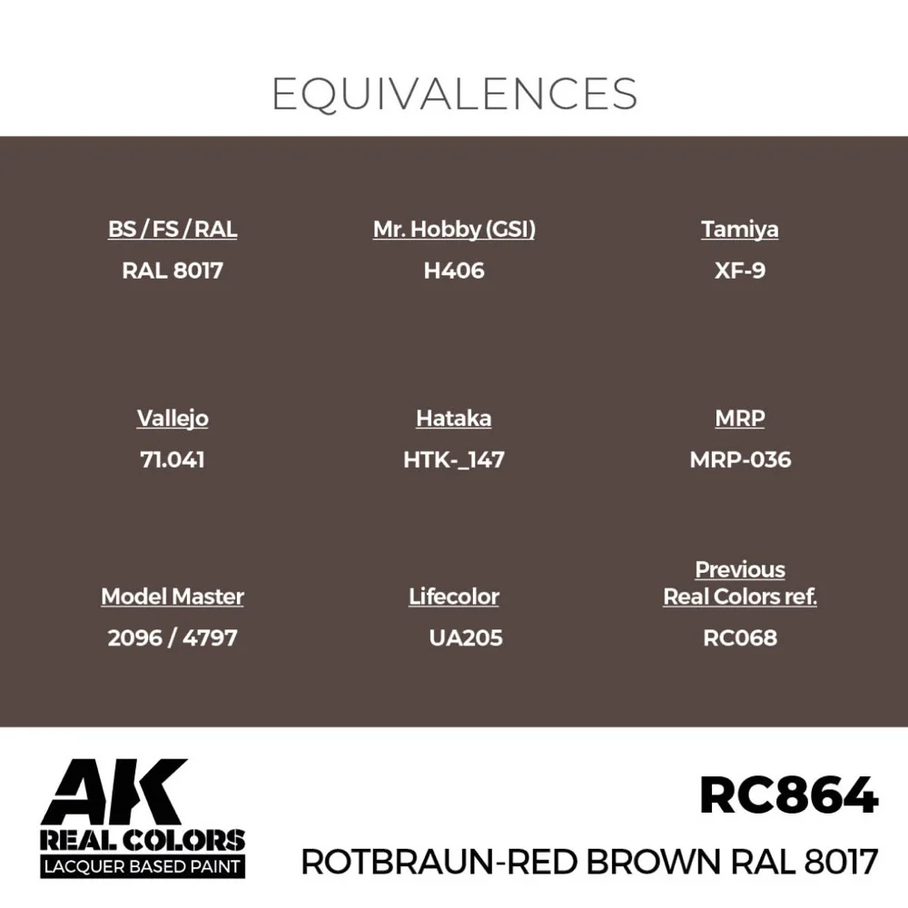 AK Interactive RC864 Real Colors Rotbraun-Red Brown RAL 8017 17ml Lacquer Paint - Image 3