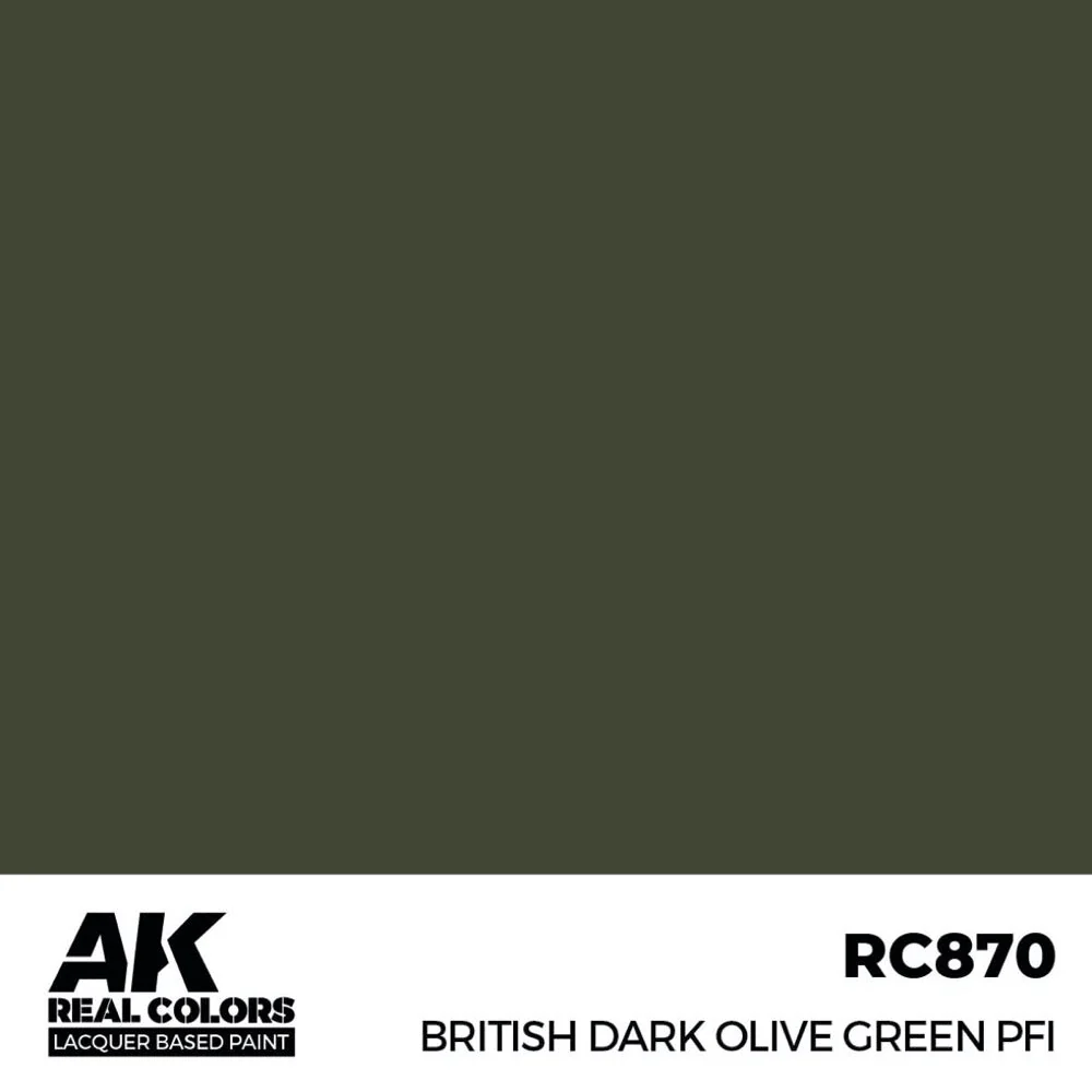 AK Interactive RC870 Real Colors British Dark Olive Green PFI 17ml Lacquer Paint - Image 2