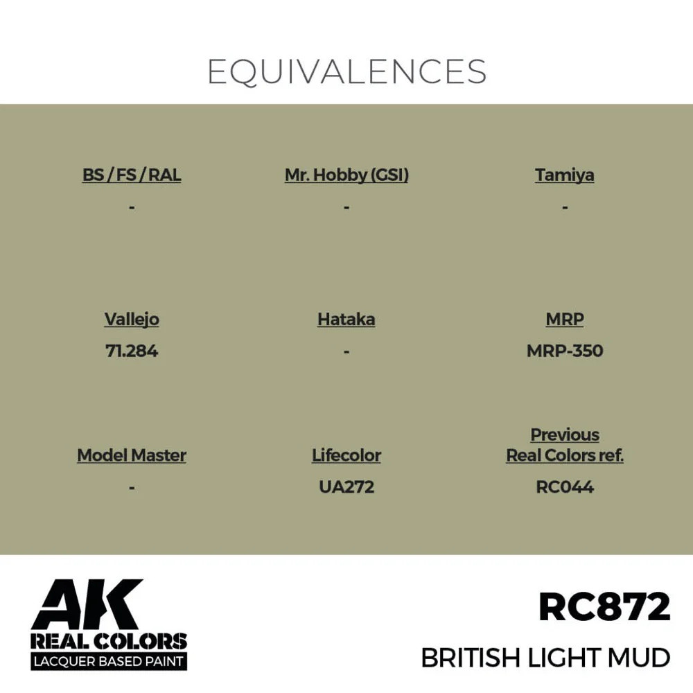 AK Interactive RC872 Real Colors British Light Mud 17ml Lacquer Paint - Image 3