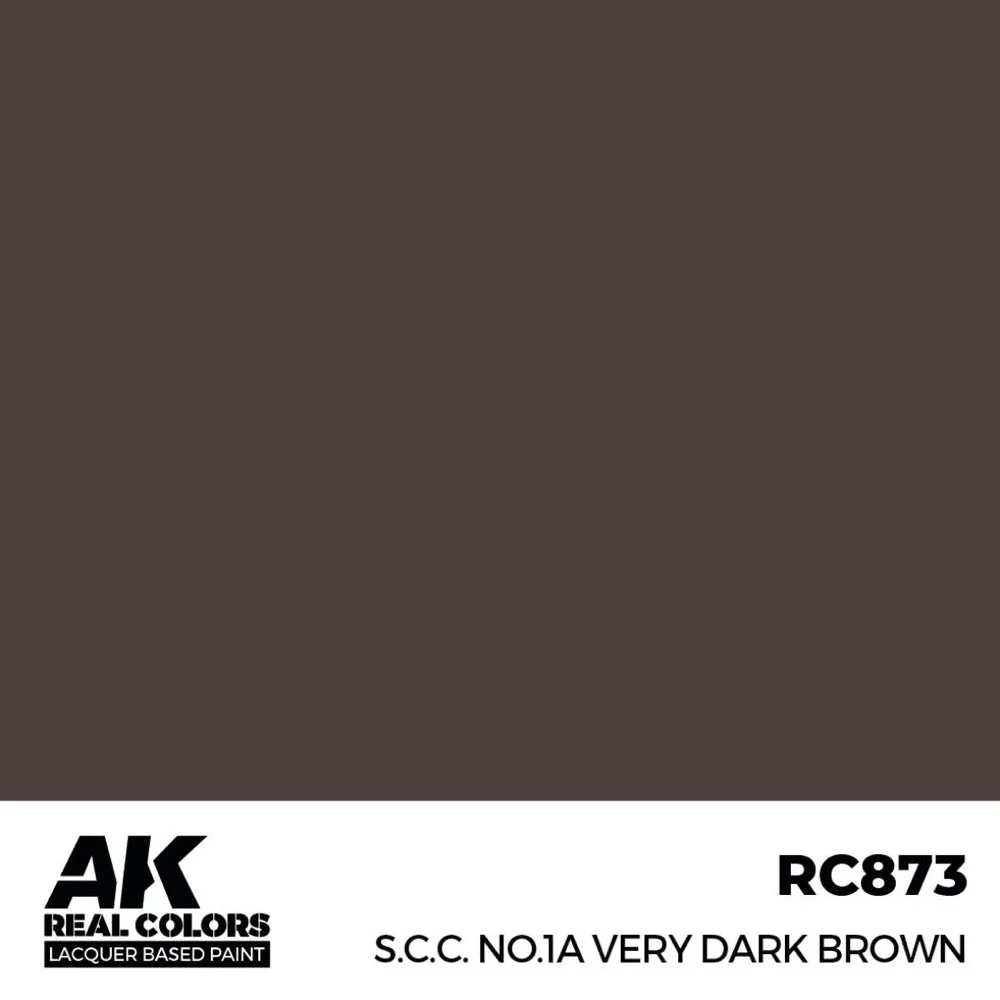 AK Interactive RC873 Real Colors S.C.C. No.1A Very Dark Brown 17ml Lacquer Paint - Image 2