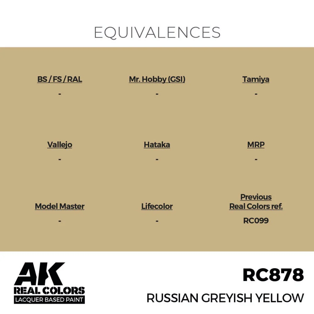 AK Interactive RC878 Real Colors Russian Greyish Yellow 17ml Lacquer Paint - Image 3