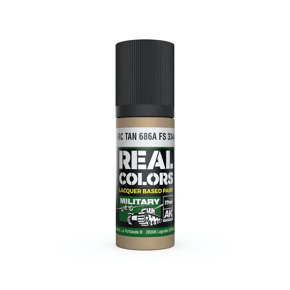 AK Interactive RC885 Real Colors CARC Tan 686A FS 33446 17ml Lacquer Paint