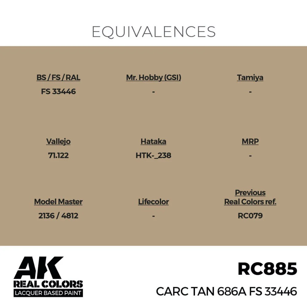AK Interactive RC885 Real Colors CARC Tan 686A FS 33446 17ml Lacquer Paint - Image 3