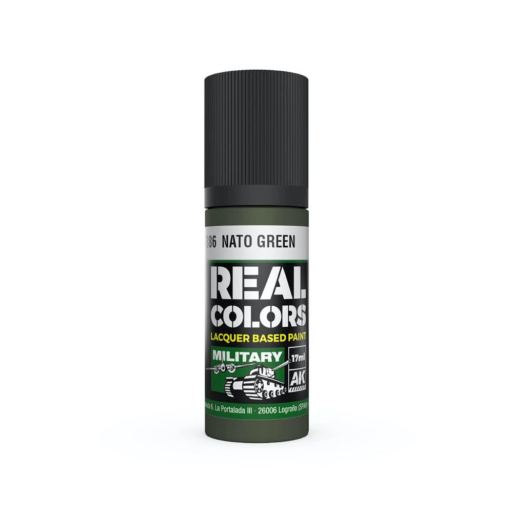 AK Interactive RC886 Real Colors NATO Green 17ml Lacquer Paint