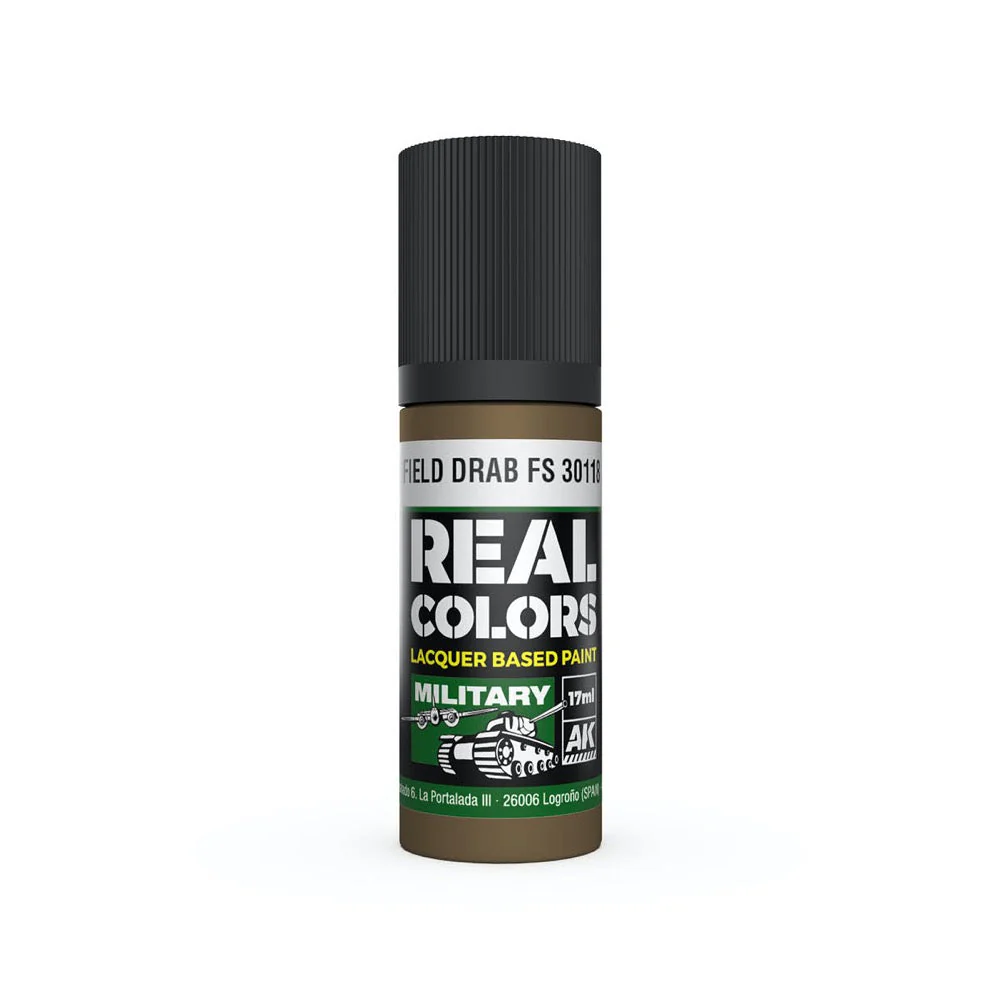 AK Interactive RC894 Real Colors Field Drab FS 30118 17ml Lacquer Paint