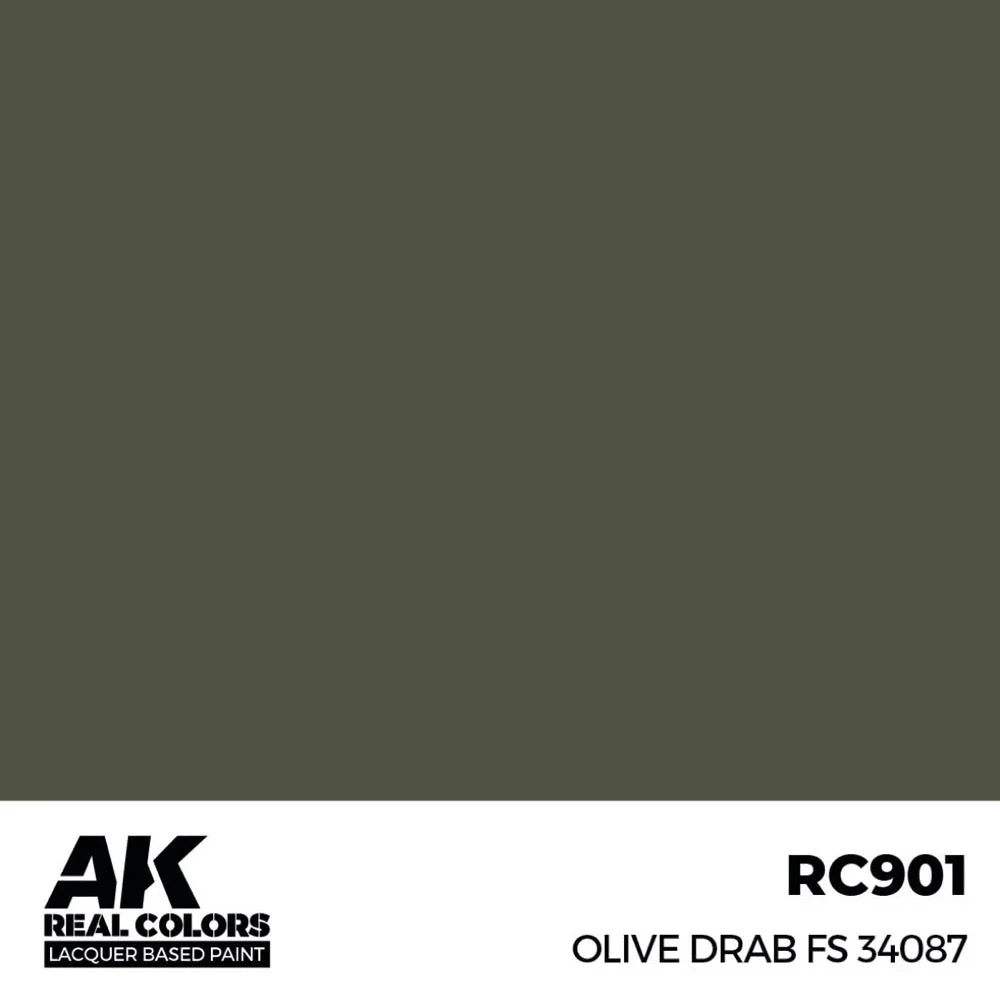 AK Interactive RC901 Real Colors Olive Drab FS 34087 17ml Lacquer Paint - Image 2