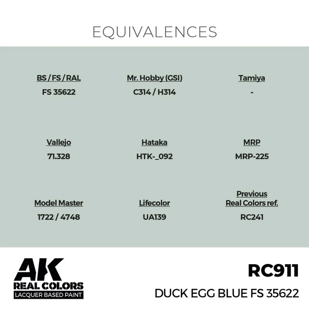 AK Interactive RC911 Real Colors Duck Egg Blue FS 35622 17ml Lacquer Paint - Image 3