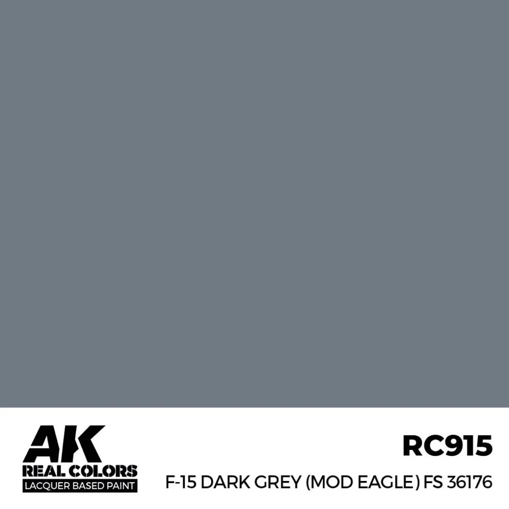 AK Interactive RC915 Real Colors F-15 Dark Grey MOD EAGLE FS 36176 17ml Lacquer Paint - Image 2