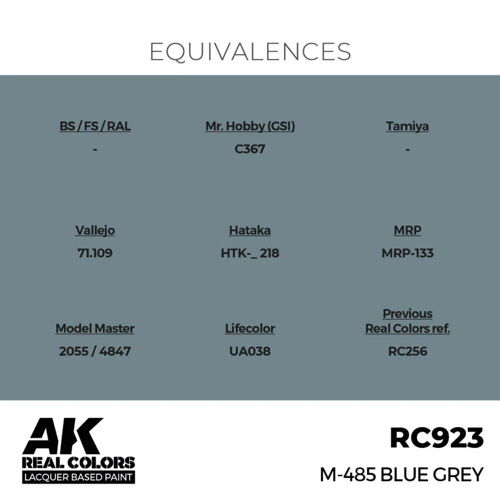AK Interactive RC923 Real Colors M-485 Blue Grey 17ml Lacquer Paint - Image 3