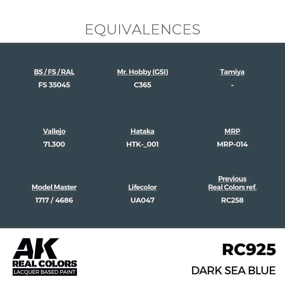 AK Interactive RC925 Real Colors Dark Sea Blue 17ml Lacquer Paint - Image 3