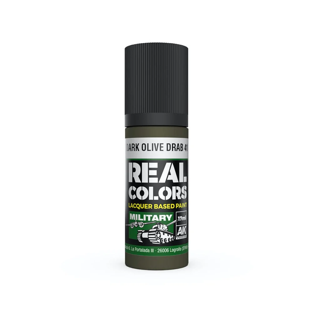 AK Interactive RC926 Real Colors Dark Olive Drab 41 17ml Lacquer Paint