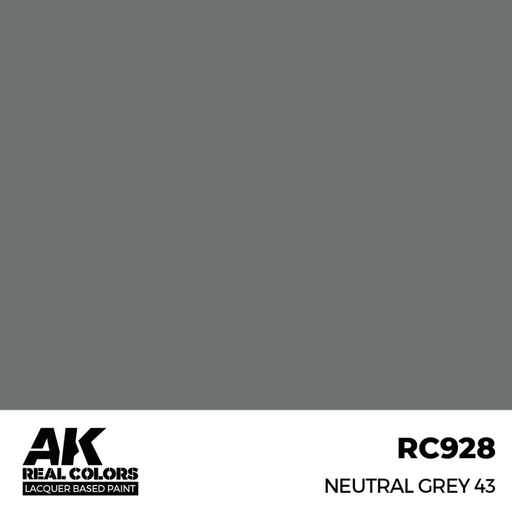 AK Interactive RC928 Real Colors Neutral Grey 43 17ml Lacquer Paint - Image 2