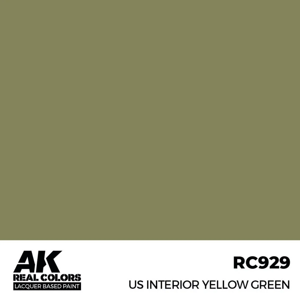 AK Interactive RC929 Real Colors US Interior Yellow Green 17ml Lacquer Paint - Image 2