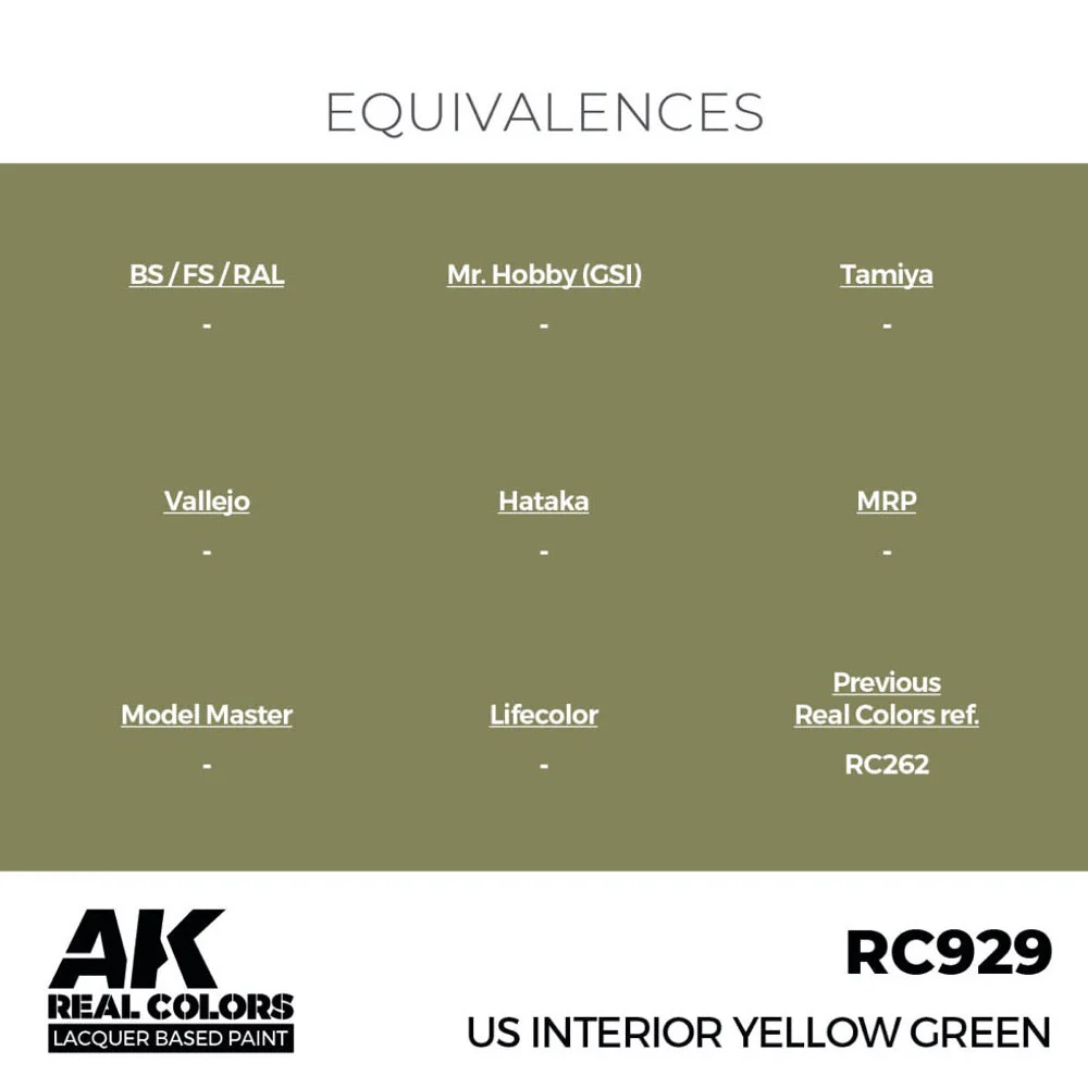 AK Interactive RC929 Real Colors US Interior Yellow Green 17ml Lacquer Paint - Image 3
