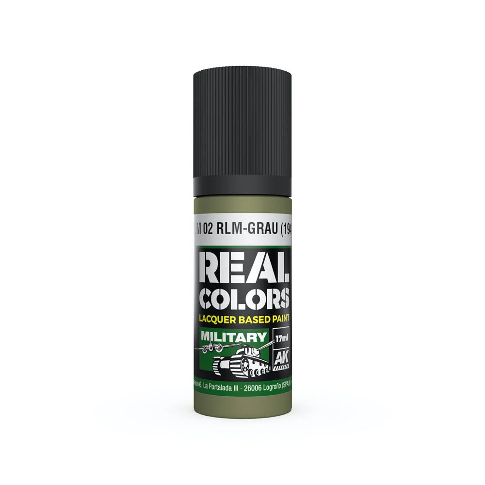 AK Interactive RC933 Real Colors RLM 02 RLM-GRAU 1941 17ml Lacquer Paint
