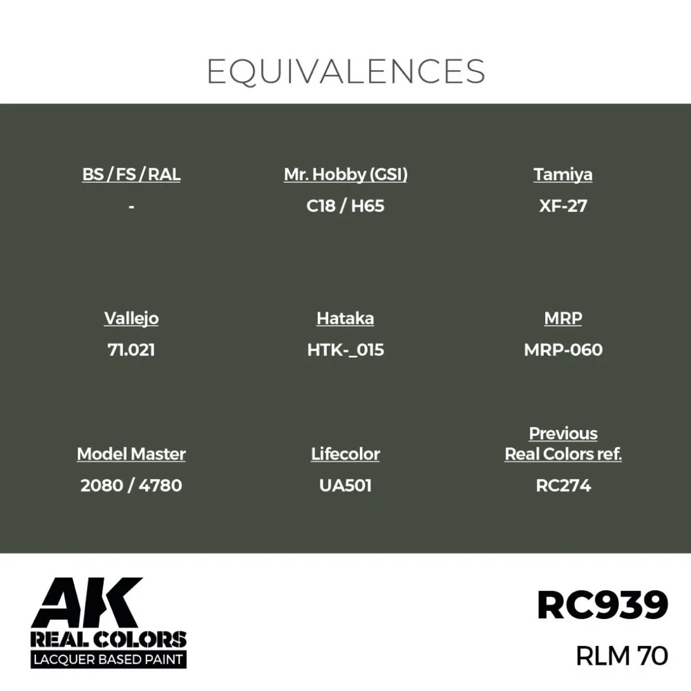 AK Interactive RC939 Real Colors RLM 70 17ml Lacquer Paint - Image 3