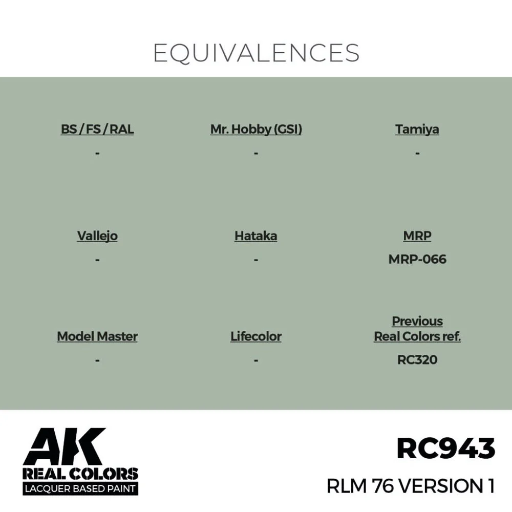 AK Interactive RC943 Real Colors RLM 76 Version 1 17ml Lacquer Paint - Image 3