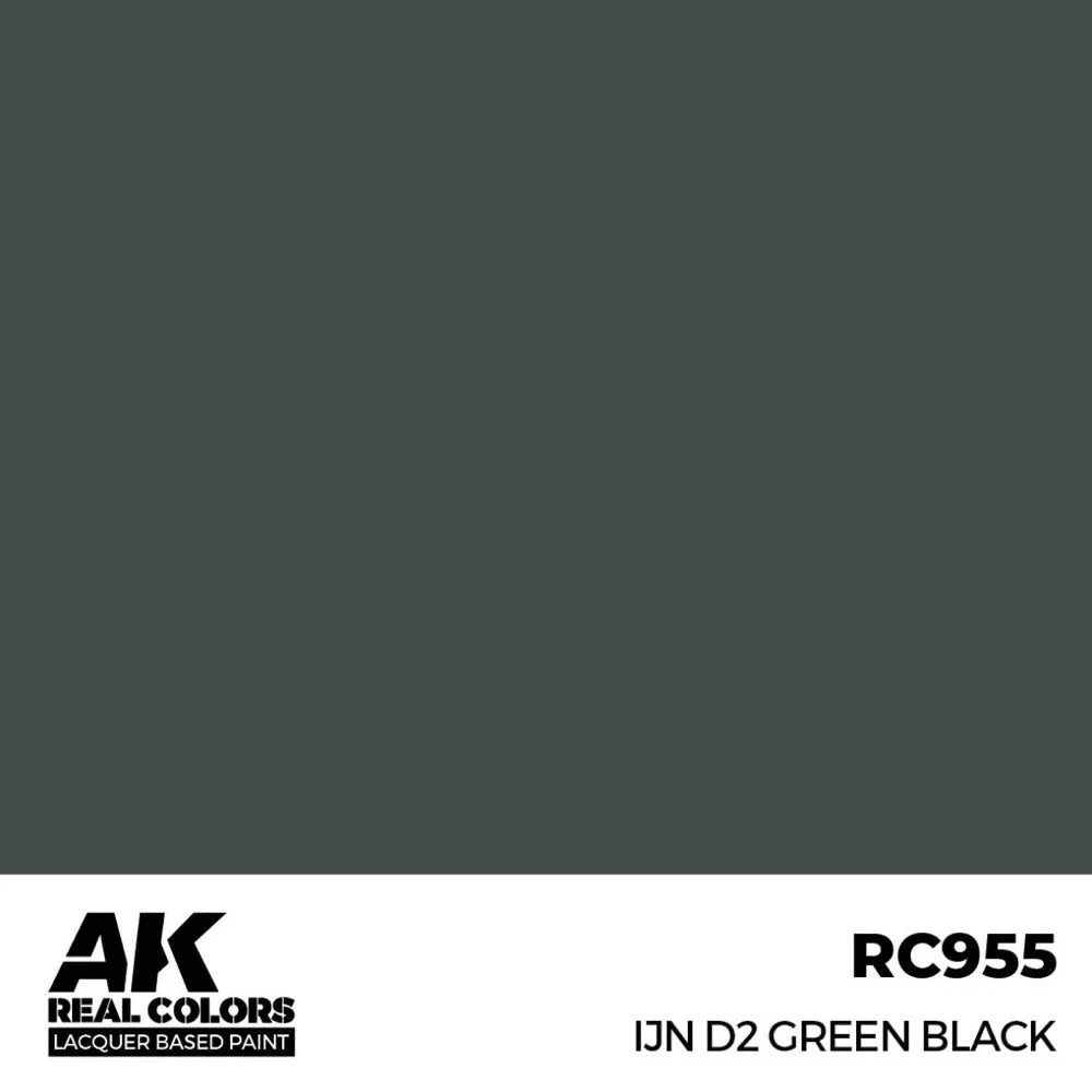 AK Interactive RC955 Real Colors IJN D2 Green Black 17ml Lacquer Paint - Image 2