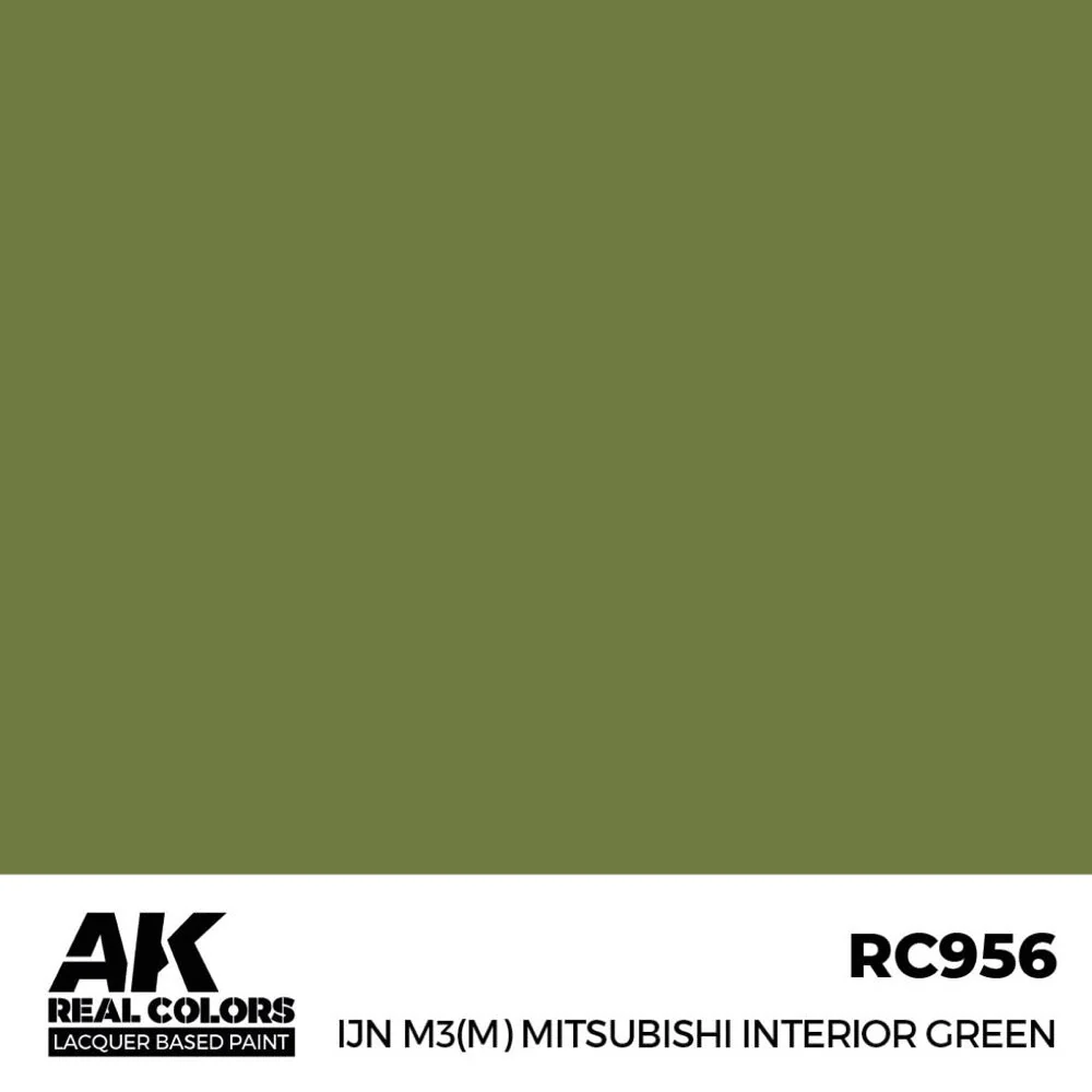 AK Interactive RC956 Real Colors IJN M3 M MITSUBISHI Interior Green 17ml Lacquer Paint - Image 2