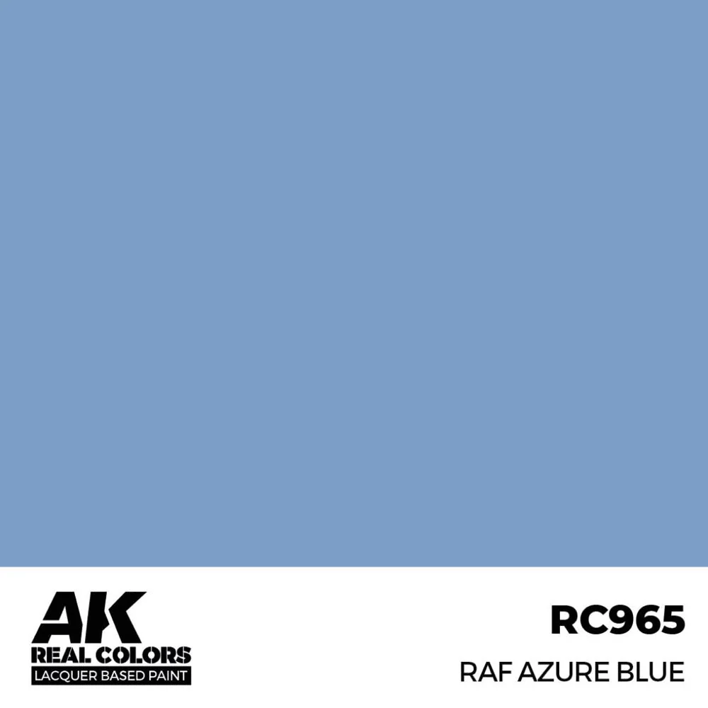 AK Interactive RC965 Real Colors RAF Azure Blue 17ml Lacquer Paint - Image 2