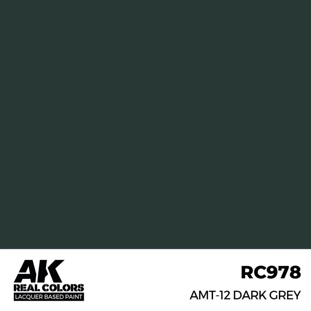 AK Interactive RC978 Real Colors AMT-12 Dark Grey 17ml Lacquer Paint - Image 2