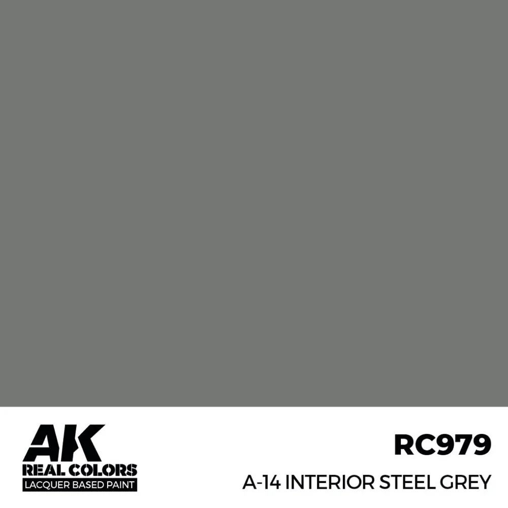 AK Interactive RC979 Real Colors A-14 Interior Steel Grey 17ml Lacquer Paint - Image 2