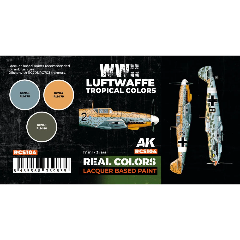 AK Interactive RCS104 Real Colors Set WWII Luftwaffe Tropical Colours - Image 2