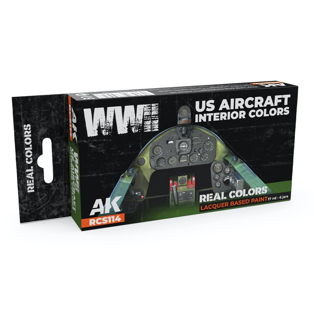 AK Interactive RCS114 Real Colors Set WWII US Aircraft Interior Colours