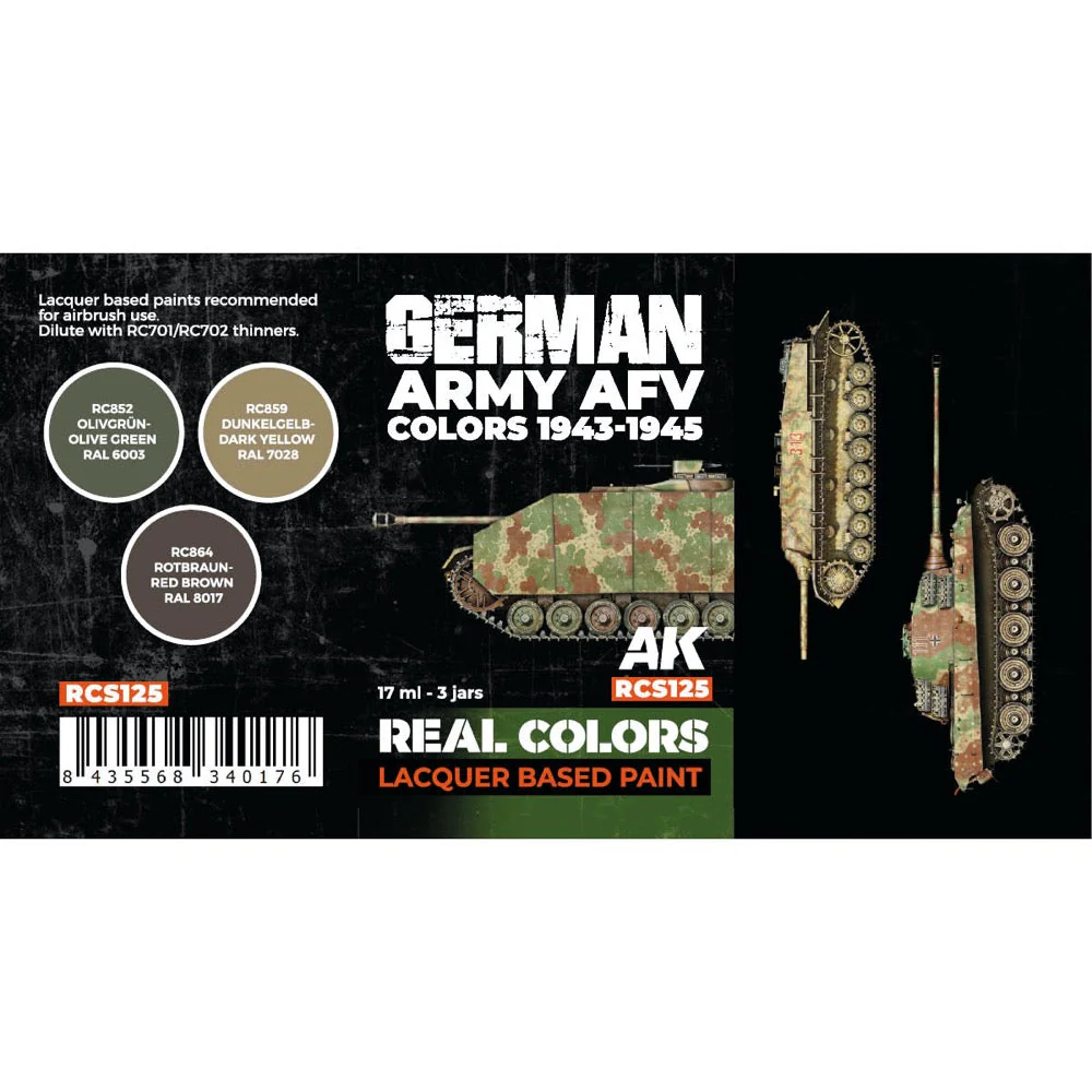 AK Interactive RCS125 Real Colors Set German Army AFV Colours 1943-1945 - Image 2