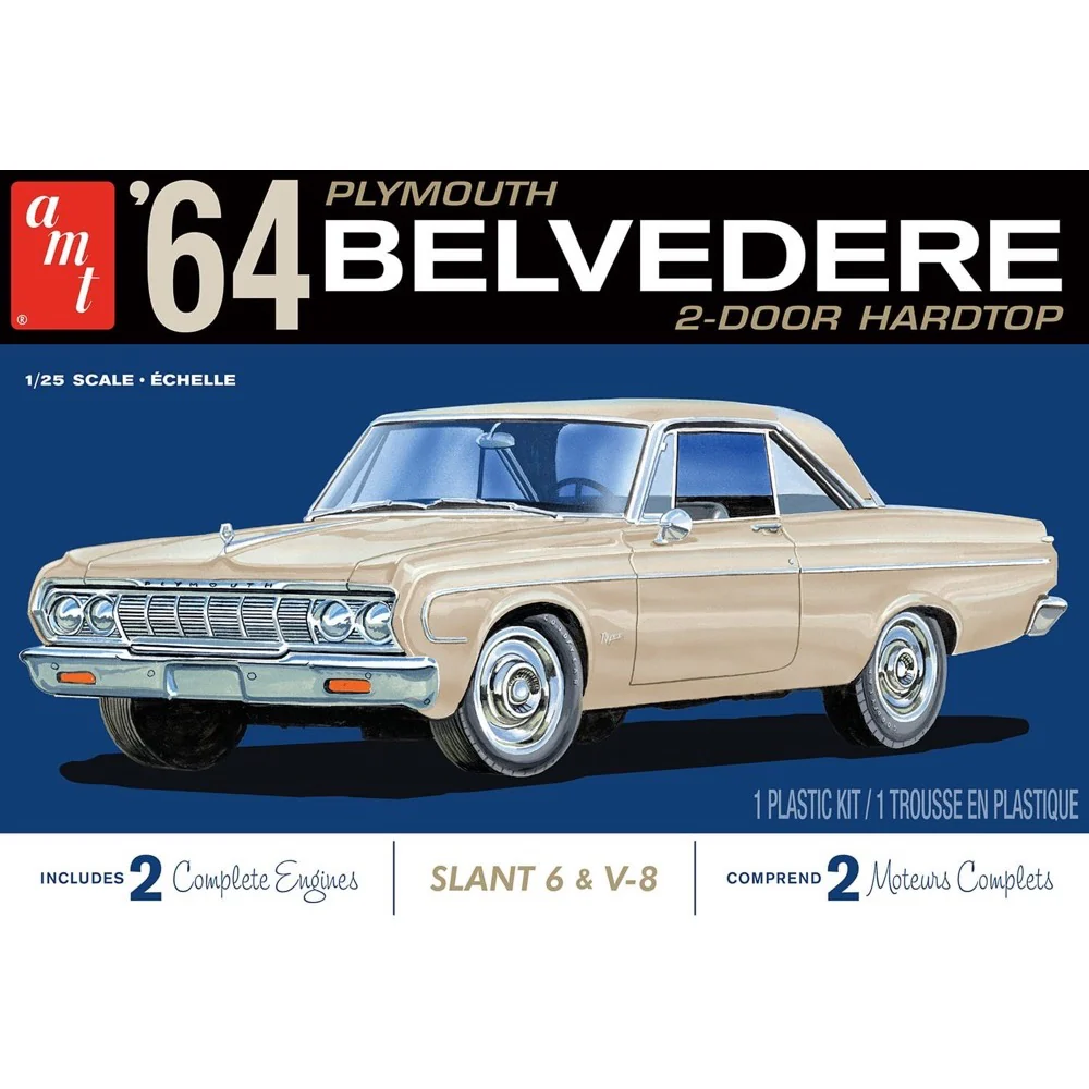 AMT 1/25 1964 Plymouth Belvedere w/Straight 6 Engine 2T Plastic Model Kit - Image 5