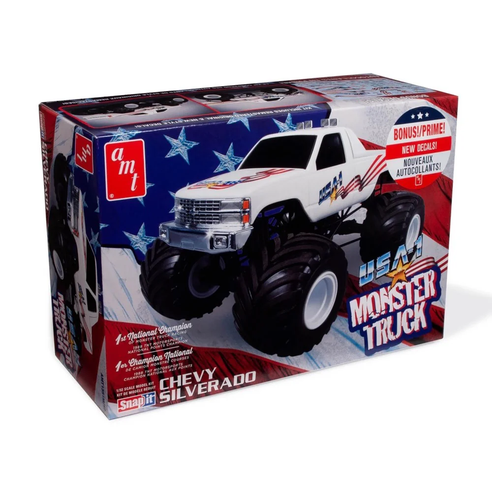 AMT 1351 1/32 USA 1 4x4 Monster Truck Snap Together Kit