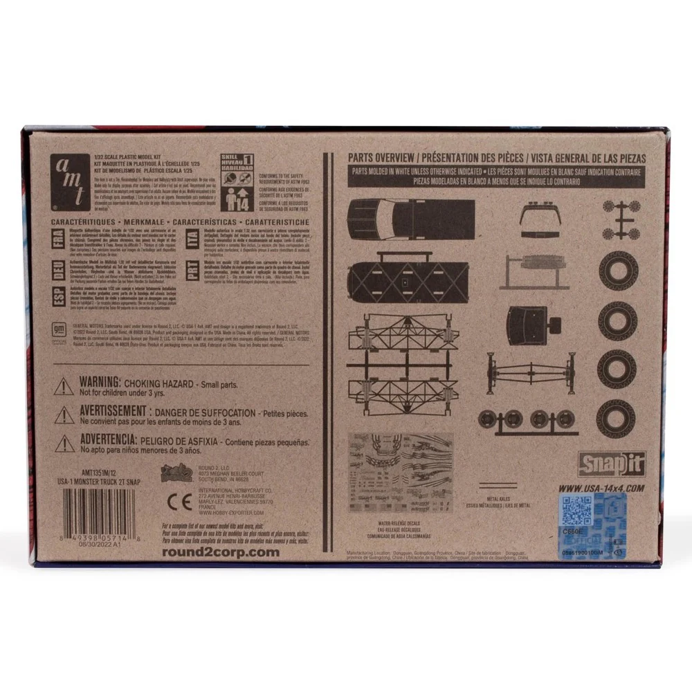 AMT 1351 1/32 USA 1 4x4 Monster Truck Snap Together Kit - Image 4