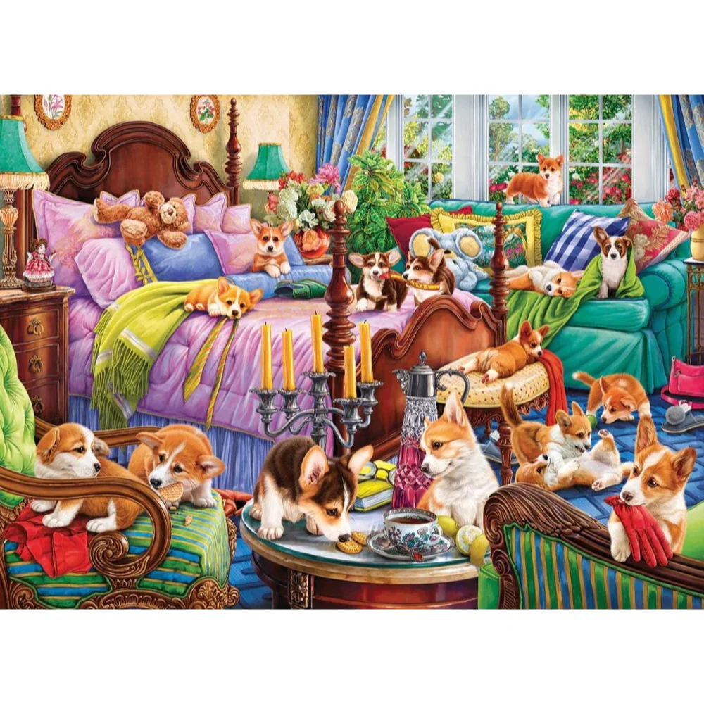Anatolian Doggies In The Bedroom 1000pc Jigsaw Puzzle - Image 2