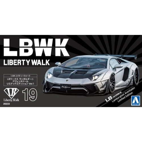 Aoshima 020233 1/24 LB-Works Lamborghini Aventador Limited Edition Ver.1 - Image 6