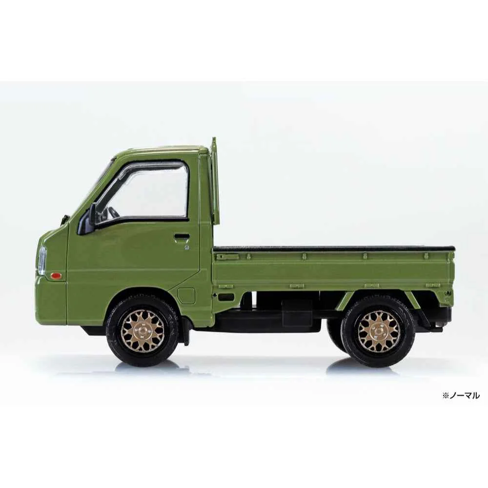 Aoshima 1/32 Snap Subaru Sambar Truck Custom Wheels Olive Green - Image 4