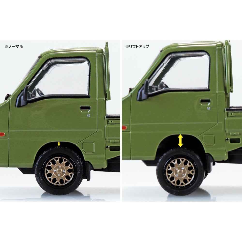 Aoshima 1/32 Snap Subaru Sambar Truck Custom Wheels Olive Green - Image 5