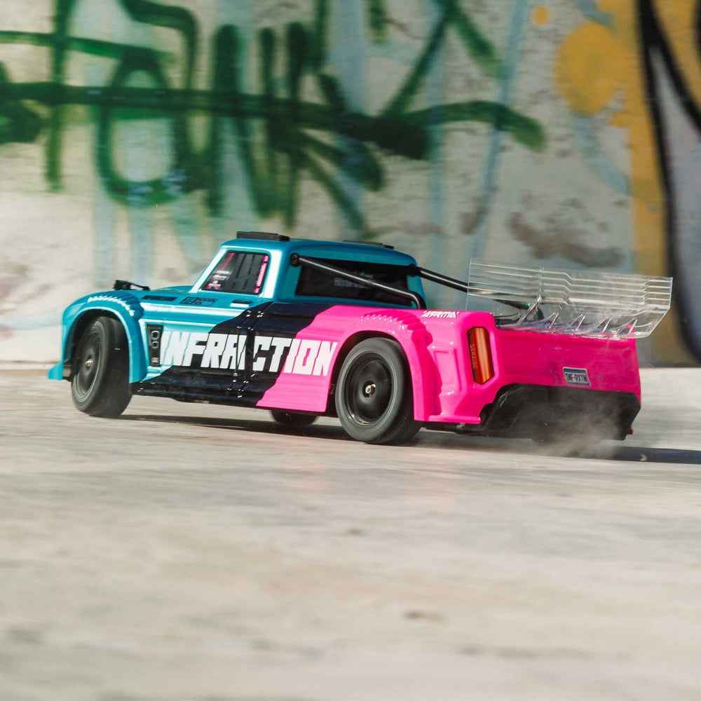 Arrma 1/8 Infraction 223S BLX DSC 4x4 RC Car (Teal/Pink) ARA4315V4T3 - Image 10