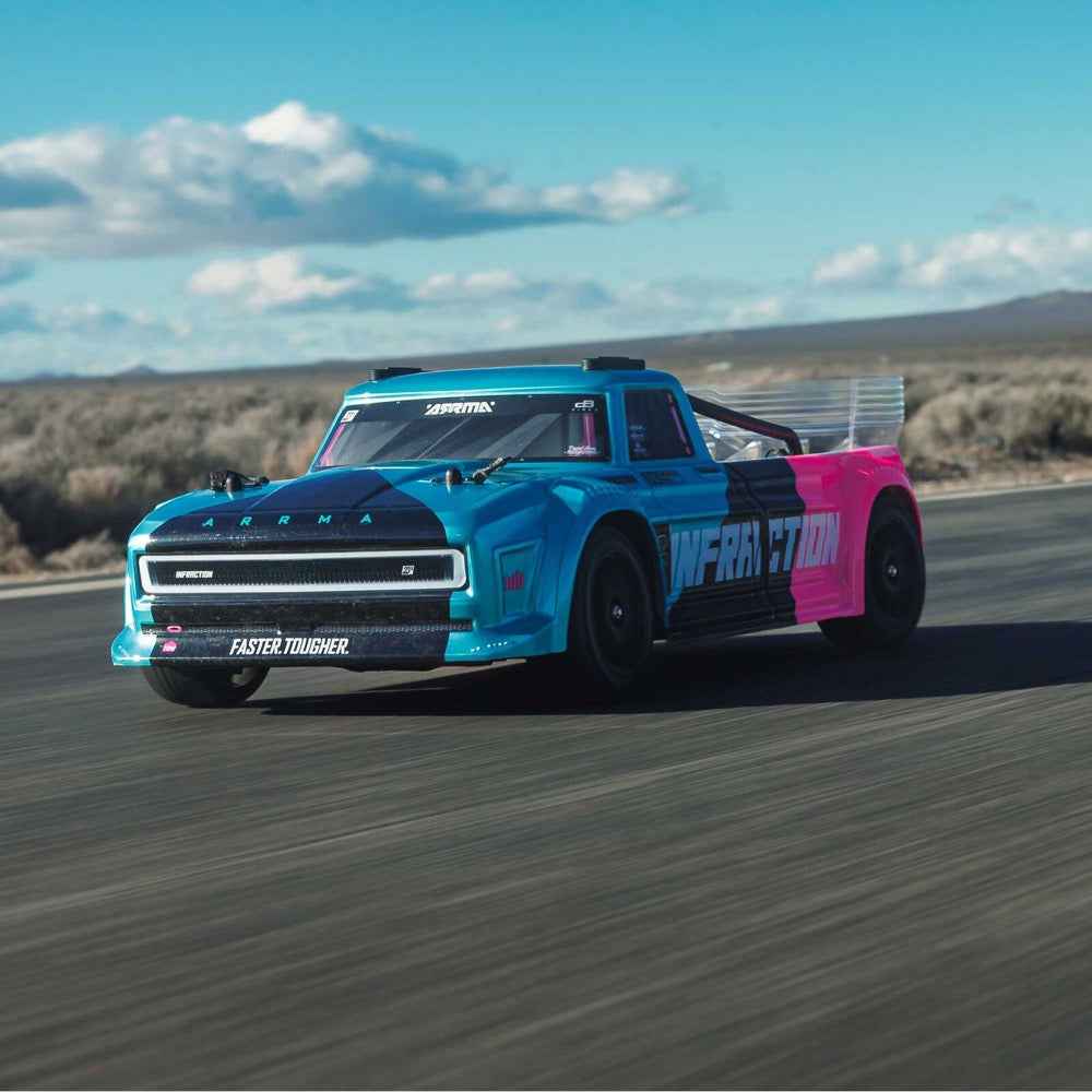 Arrma 1/8 Infraction 223S BLX DSC 4x4 RC Car (Teal/Pink) ARA4315V4T3 - Image 11