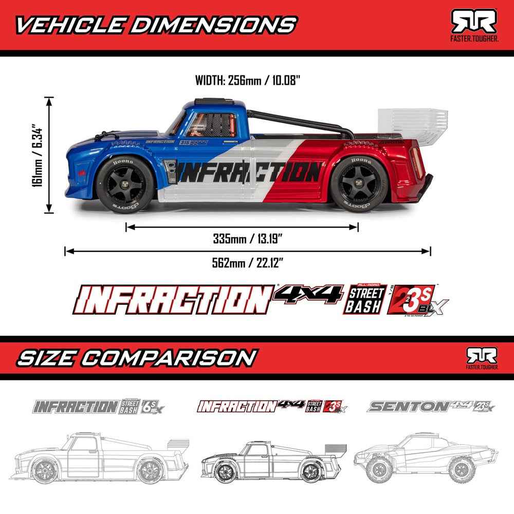 Arrma 1/8 Infraction 223S BLX DSC 4x4 RC Car (Teal/Pink) ARA4315V4T3 - Image 23
