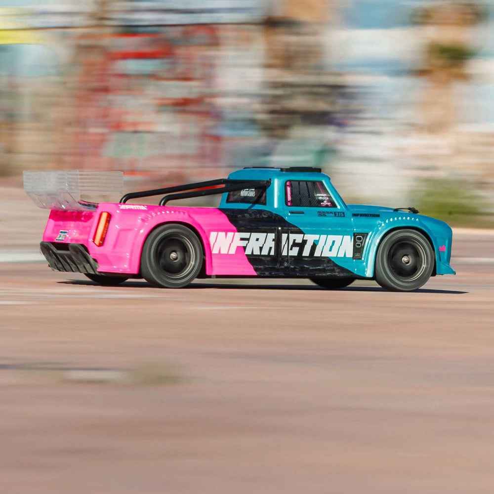 Arrma 1/8 Infraction 223S BLX DSC 4x4 RC Car (Teal/Pink) ARA4315V4T3 - Image 9