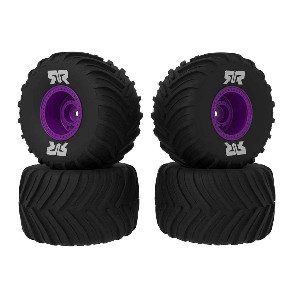 Arrma ARA-2611 Dboots Chevron MT Tyre Set Glued Purple Grom