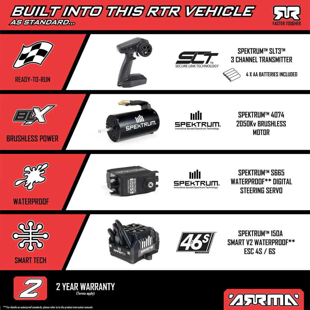 Arrma Kraton 6S BLX 4X4 1/8 Speed Monster Truck RTR Green/Black ARA8608V6T3 - Image 26