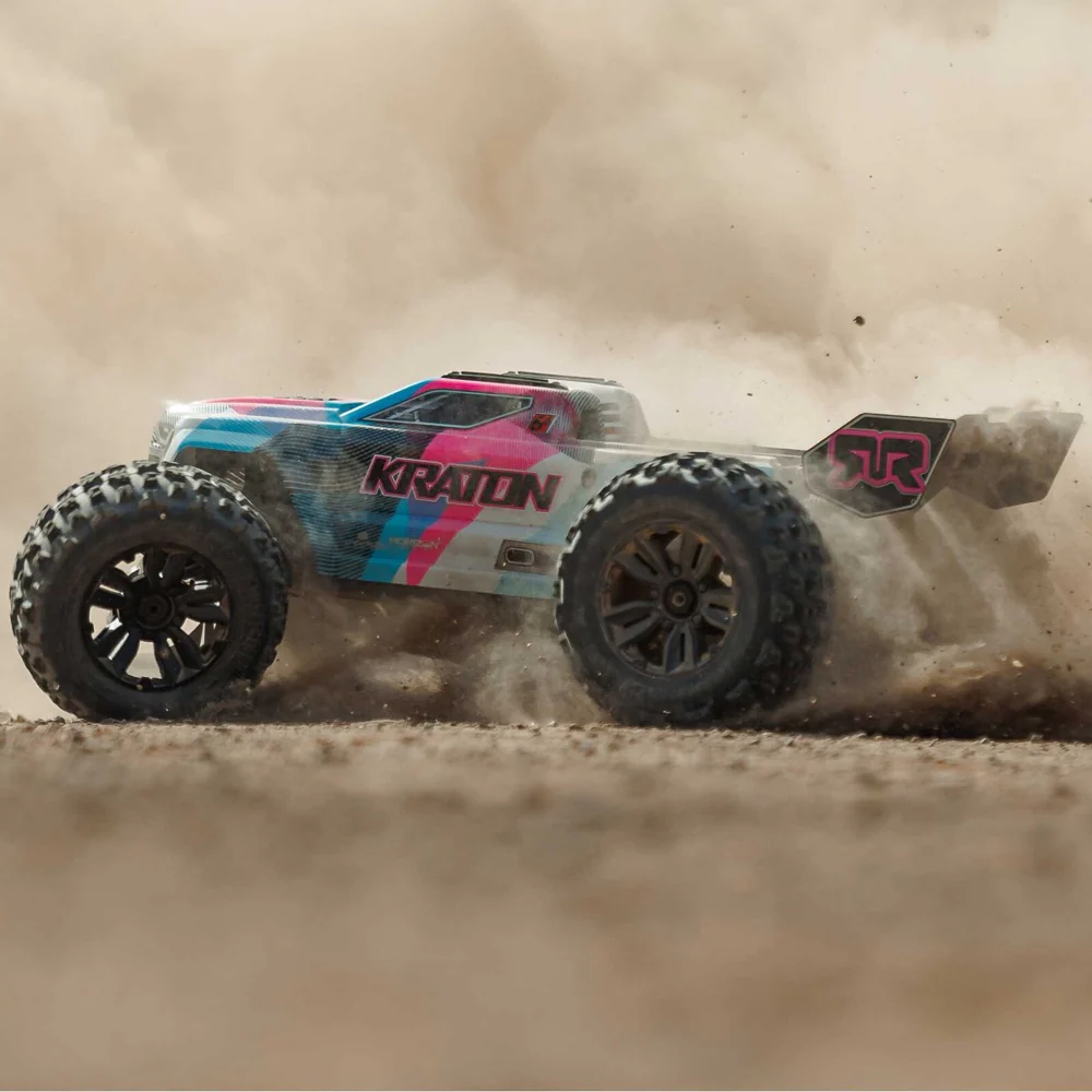 Arrma Kraton 6S BLX 4X4 1/8 Speed Monster Truck RTR Pink/Blue ARA8608V6T2 - Image 11