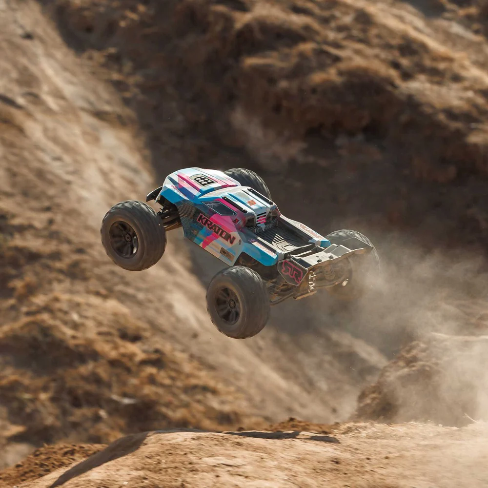 Arrma Kraton 6S BLX 4X4 1/8 Speed Monster Truck RTR Pink/Blue ARA8608V6T2 - Image 12
