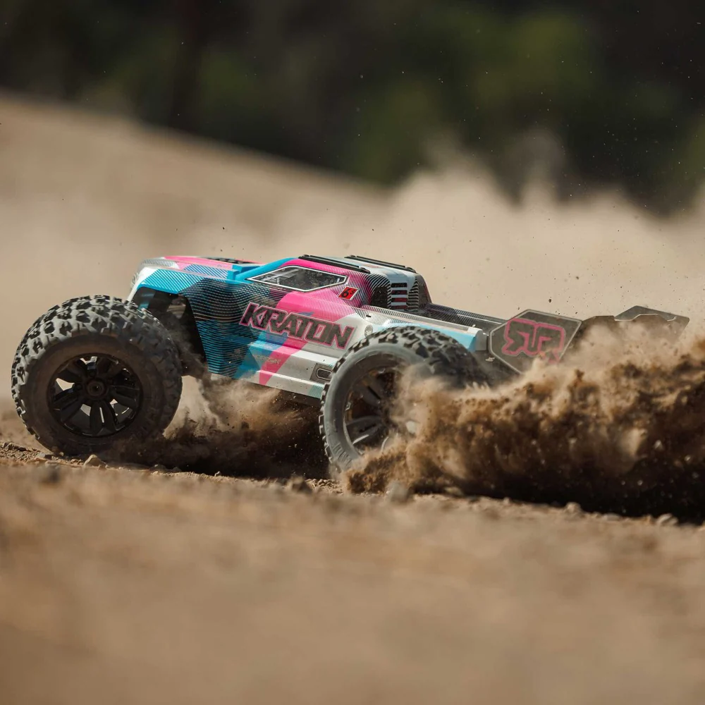Arrma Kraton 6S BLX 4X4 1/8 Speed Monster Truck RTR Pink/Blue ARA8608V6T2 - Image 14