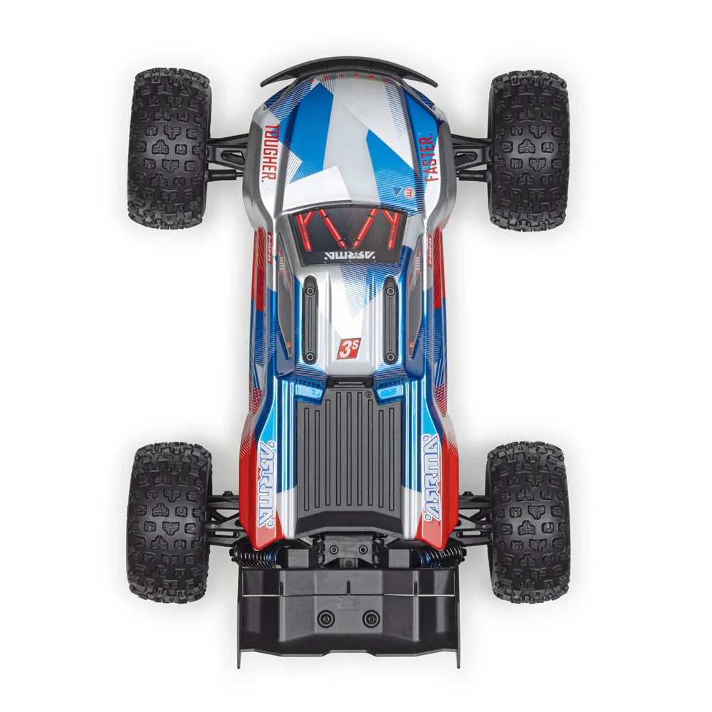 Arrma Mini Kraton 3S BLX 4X4 1/16 Speed Monster Truck (Red/Blue) ARA2508ST1 - Image 7