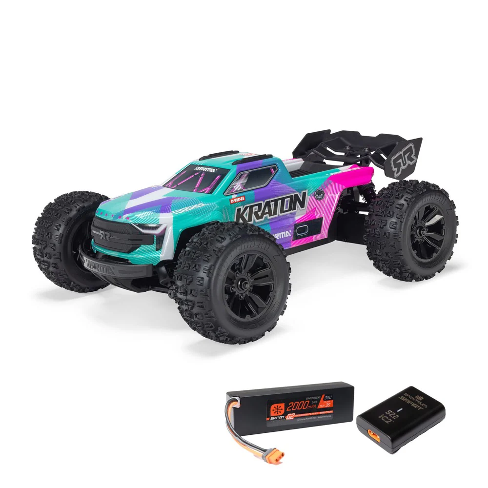 Arrma Mini Kraton 3S BLX 4X4 1/16 Speed Monster Truck (Teal/Pink) ARA2508ST2